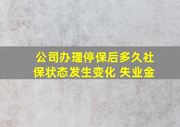 公司办理停保后多久社保状态发生变化 失业金